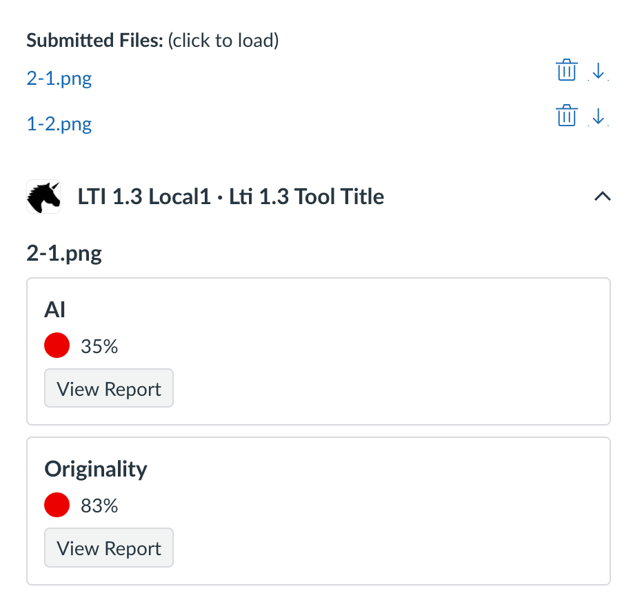 Reports in SpeedGrader